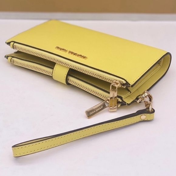 Michael Kors DoubleZip Wallet Wristlet Phone Case Sunshine - Picture 10 of 11
